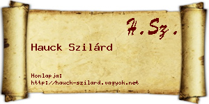Hauck Szilárd névjegykártya